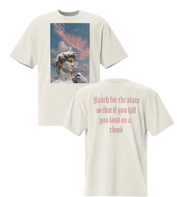 Load image into Gallery viewer, Statue Sunset Sky Front and Back Oversized faded t-shirt