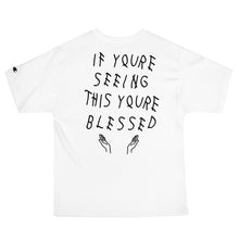 Load image into Gallery viewer, STAY BLESSED FRONT and BACK white Men&#39;s Champion T-Shirt