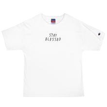 Load image into Gallery viewer, STAY BLESSED FRONT and BACK white Men&#39;s Champion T-Shirt