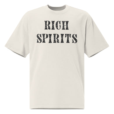 Rich Spirits Front and Back Black Oversized faded t-shirt