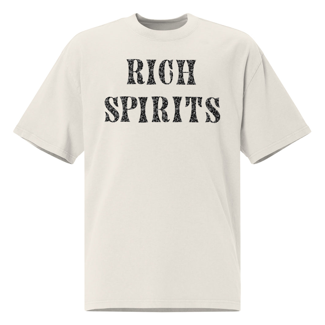 Rich Spirits Front and Back Black Oversized faded t-shirt