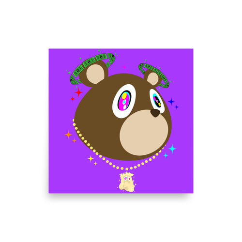 Graduation Bear 1 14 x 14 Photo paper poster