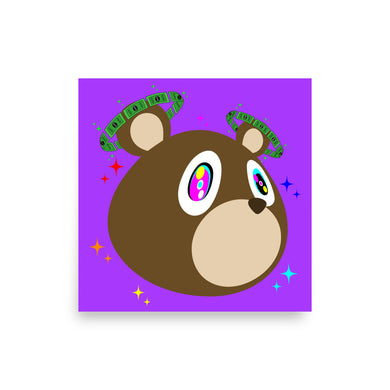 Graduation Bear 2 14 x 14 Photo paper poster