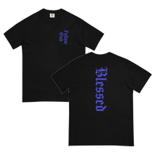 Load image into Gallery viewer, Follow God/Blessed Front and Back Sideways version  garment-dyed heavyweight t-shirt