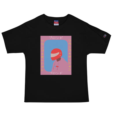 Blonde Motorcycle Helmet Champion T-Shirt