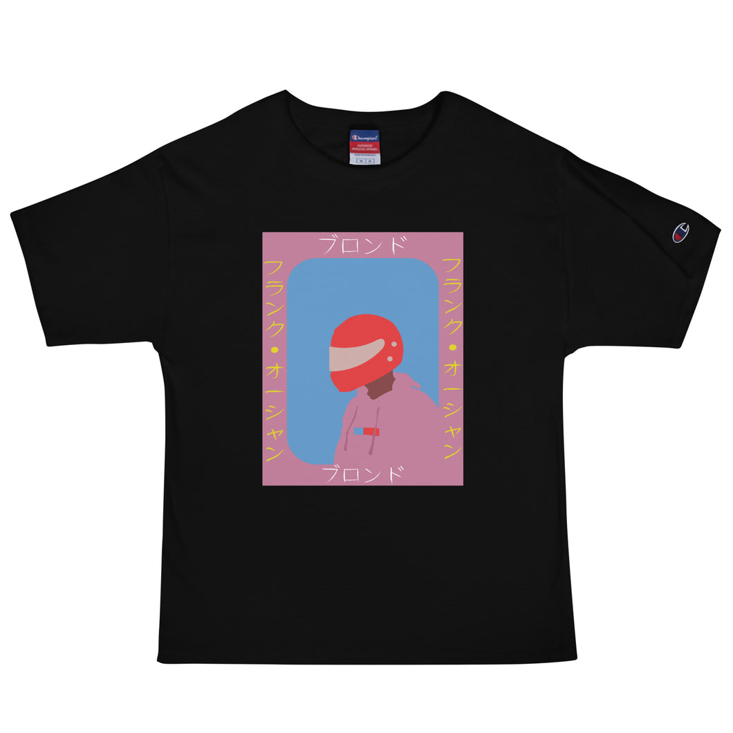 Blonde Motorcycle Helmet Champion T-Shirt